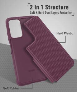 BNIUT for Samsung Galaxy A03s Phone Case: Military Matte Drop Proof Phone Protective | Sturdy Shockproof Case with Rough Textured - Rugged Dual Layer Design | Heavy Duty Protection (Dark Red) Dark Red 10 610ttBuG68L
