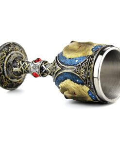 EZESO Stainless Steel Wolf Goblet, EZESO Resin 3D Wine Chalice Goblet Cup(Wolf Goblet) 13 610tvwn YL