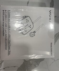 6 Ft Surge Protector Power Strip - 8 Widely Outlets with 4 USB Ports, 3 Side Outlet Extender with 6 Feet Extension Cord, Flat Plug, Wall Mount, Desk USB Charging Station, ETL,White 6 Ft 38 610u5tmgrL