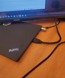 RUBAN Notebook Lock and Security Cable (PC/Laptop) Two Keys 6.2 Foot (Black) only fit Security Slot (7x3mm) 26 610uF5gb9L