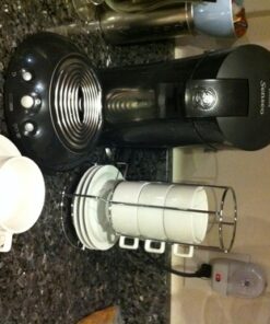 HIC 9-Piece Stackable Cappuccino Coffee Tea Set, Fine White Porcelain, Set Includes 4 (7-Ounce) Cups with Matching Saucers and Metal Stand, Gift Boxed 19 610ufKx2CmL