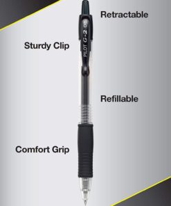 PILOT G2 Pens 0.5 mm - 10 Pack (5 Black and 5 Blue Pens) Premium Gel Ink Pens Extra Fine Point 0.5 Pens Refillable & Retractable Rolling Ball 8 610wYRlxstL