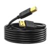 NC XQIN Printer Cable 20 ft, USB 2.0 Printer Cable Cord Type A-Male to B-Male Cable for Printer/Scanner-Gold-Plated Black 20 feet 38 610whR9U L