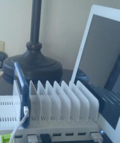 Alxum iPad Charging Station for Multiple Devices, 96W 10 Port Cell Phone Charging Station Organizer,USB Fast Charger Dock Compatible w iPad/iPhone/Android/Kindle/Fire/Kindle Tablet, UL Certified,White 65 610yMoa7KML