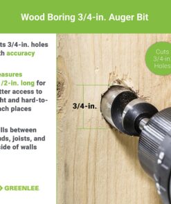 Greenlee 60A-3/4 Quick Change Wood Boring Stubby Auger Bit, 3/4" Hole Size 3/4-Inch Stubby Augur Wood Bit 11 610yT f6EL