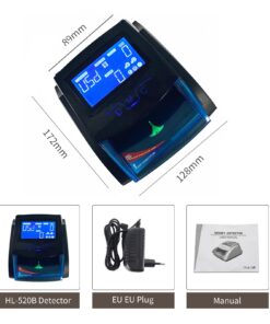Xindabill HL-520B Counterfeit Money Detector Machine Portable Rechargeable Automatic 4 Way Direction USD & EUR Bill Checker with Ultraviolet, Magnetic and Infrared Fake Detection (Black) Black 13 610zQizfc9L