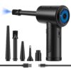 Compressed Air Duster,Fulljion 3-Gear to 51000RPM Electric Air Duster Portable Air Blower with LED Light, 6000mAhRechargeable Cordless Air Duster for Computer Keyboard Fast Charge(Black) Black 14 61132yEG9L