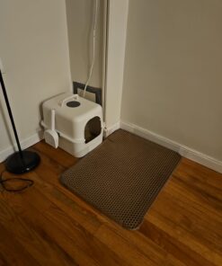 iPrimio Large Cat Litter Trapper Mat w/ Urine/Waterproof Layer - Larger Holes w/ Urine Puppy Pad Option - Cat Litter Mat, Light and Soft (Brown Color) 30x23 - Brown 28 6114cEEnL