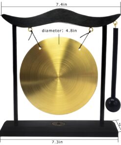Feng Shui Brass Gong Desktop Zen Art for Fortune + Free Red String Bracelet H1301 13 6115de7E8QL