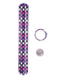 Super Z Outlet Slap On Plastic Vinyl Retro Bracelets with Colorful Hearts & Animal Print Design Patterns for Children, Toy Party Favors (72 Pack) 20 6115oXa7j4L 2