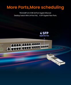 Tenda Layer-3 Managed PoE Switch|24 Port GE Ports| 4x1G Base-X SFP| 1 Console Port | VLAN | QoS | DHCP Snooping(TEG5328P-24-410W) TEG5328P-24-410W 10 6116QOxuJZL