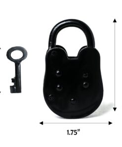 RII Iron Lock and Keys/Old Fashion Lock and Key/Antique Iron Lock with Key/Cast Iron Lock - Old Trunk Lock (3 Inches) 3 Inch 14 6116R0wI7QL