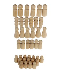 Hygloss Wood Peg Dolls – Craft Paintable Birchwood Doll People – Assorted Family, 40 Pieces Assorted, 40-Pack 12 6116sePYnDL