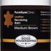 The Original Leather Recoloring Balm by Furniture Clinic - 16 Color Options - Leather Repair Kit for Furniture - Restore Couches, Car Seats, Clothing - Non-Toxic Leather Repair Cream (Medium Brown) Medium Brown 39 6118QOT7awL