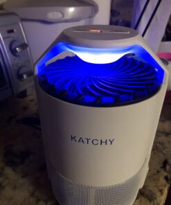 Katchy Indoor Insect Trap - Catcher & Killer for Mosquitos, Gnats, Moths, Fruit Flies - Non-Zapper Traps for Inside Your Home - Catch Insects Indoors with Suction, Bug Light & Sticky Glue (White) Original White 34 6119iCaAL0L