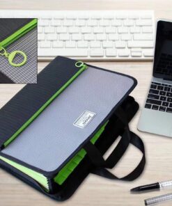 Expanding File Folder with 13 Pockets Portable Handle Business Accordion A4 Letter Size Zipper Closure File Folder Document Organizer for Office Home Supply Orange 10 611AoNnjkPL