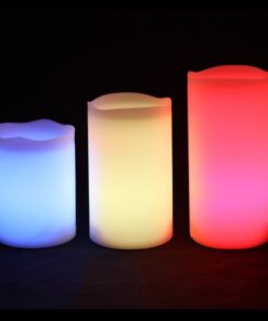 PrimeTrendz TM Flameless Weatherproof Outdoor & Indoor Color Changing Wax Candles with Remote Control & Timer, 3 Count (4'', 5'', 6'' inch Candles) 11 611EXu3bo1L 1