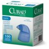 Curad Blue Flex-Fabric Adhesive Bandage, Metal-Detectable, 1" x 3", 100 Count (Pack of 2)