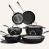 Pots and Pans Non Stick,10-Piece all in One Pan with Diamond-Infused Coating, nonstick cookware set Induction Compatible and Scratch-Resistant, Includes Glass Lids DD701 13 611FqAjiSjL