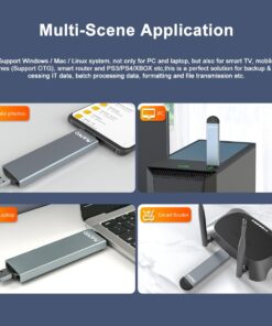 MAIWO M.2 SSD Enclosure Adapter,USB C USB3.1 to M.2 NVME/SATA,MAX 10Gbps,Support 4TB Storage Expansion,Support M or B+M Key,Aluminum Alloy,Automatic Sleep,Dual Interface (FIts 2230/2240/2260/2280) 15 611Fu9u5unL