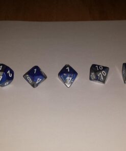Chessex Polyhedral 7-Die Gemini Dice Set - Blue-Steel with White CHX-26423 11 611GOZCtILL