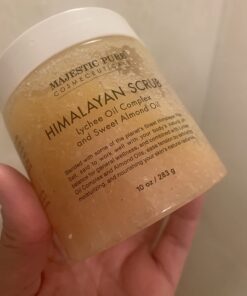 MAJESTIC PURE Himalayan Salt Body Scrub with Lychee Oil, Exfoliating Salt Scrub to Exfoliate & Moisturize Skin, Deep Cleansing - 10 oz 10 Fl Oz (Pack of 1) 31 611GRed3ZFL