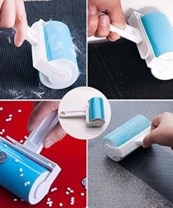 iLifeTech Reusable Sticky Picker Set Cleaner Lint Roller Pet Hair Remover Brush, Blue 4" Medium Set 31 611GqsyuW4L