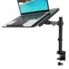 WALI Laptop Tray Desk Mount for 1 Laptop Notebook up to 17 inch, Fully Adjustable, 22 lbs Capacity with Vented Cooling Platform Stand (M00LP) Black 16 611IsHK4M7L
