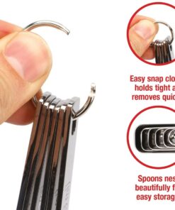 2lbDepot Measuring Spoons Set of 7 Includes Bonus Leveler, Premium, Rust Proof, Heavy Duty, Chrome Plated, Stainless Steel Metal, Narrow, Long Handle Design fits into Spice Jars Stainless Steel Set of 7 (Includes Leveler) 22 611KJQ cYxL