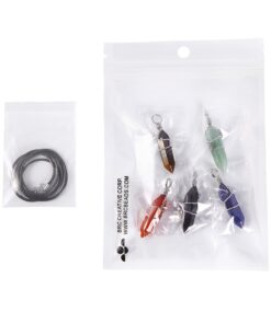 BRCbeads Gorgeous Faceted Handmade Wire Wrap Healing Point Chakra Pendant Variation Colors and Material for Necklace Making Assortment Lot Blue/Gold/Green/Black 13 611LNOVrhiL