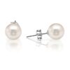 PAVOI Handpicked AAA+ 14K Gold Round White Freshwater Cultured Pearl Earrings | Pearl Earrings for Women Sterling Silver 6MM White Gold 8 611MNZfzXML