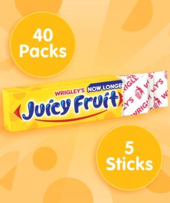 JUICY FRUIT Original Bubble Gum Chewing Gum Bulk Pack, 5 Stick (Pack of 40) 10 611N6cHkYkL