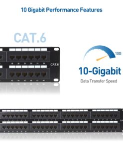 Alternative view of Cable Matters UL Listed Rackmount or Wall Mount 2U 48 Port Network Patch Panel (19-inch Cat6 Patch Panel / RJ45 Patch Panel) for Gigabit Network Switch, 110 or Krone Impact Tools Compatible Regular