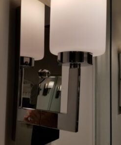 Linea di Liara Brio Polished Chrome Sconce Frosted Glass Shade Modern Sconces Wall Lighting Fixture Bathroom Wall Sconce Vanity Wall Sconce and Hallway Wall Light Fixtures, UL Listed 35 611NLJUPltL