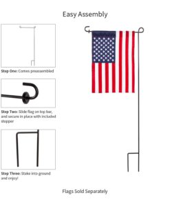 Evergreen Flag Classic Black Iron Garden Flag Stand With Rubber Stopper - 17.5" x 44"H 44 Inches 1-Piece 27 611NqWC4ieL