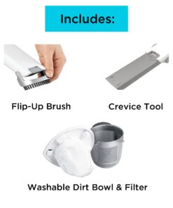 BLACK+DECKER dustbuster AdvancedClean Cordless Handheld Vacuum, Compact Home and Car Vacuum with Crevice Tool (CHV1410L) Blue, White 16 Volt Handheld Vacuum 24 611P0LbcJHL