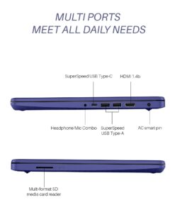 HP Stream 14 inch Laptop for Student and Business, Intel Quad-Core Processor, 16GB RAM, 320GB Storage (64GB eMMC + 256GB Card), 1-Year Office 365, Webcam, 12H Long Battery Life, Wi-Fi, Win11 H in S Indigo Blue 16GB RAM | 320GB Storage 12 611PwSB3XQL 1