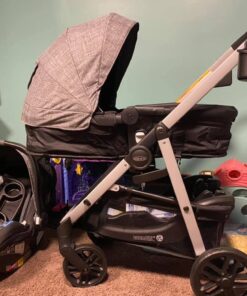 Graco Modes Pramette Travel System, Includes Baby Stroller with True Pram Mode, Reversible Seat, One Hand Fold, Extra Storage, Child Tray and SnugRide 35 Infant Car Seat, Ellington Modes Pramette w/ Infant Pramette Mode 46 611QDLkEyXL