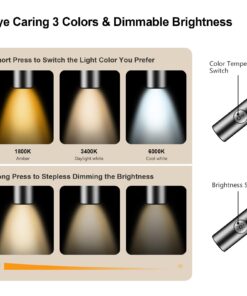 Gritin LED Neck Reading Light,Book Light for Reading in Bed-Eye Caring 3 Colors,Dimmable Brightness,Bendable Arms,80+Hrs Runtime,Neck Round Design,Comfortable&Lightweight for Reading,Crafting,Knitting Black 21 611Rn5JGNRL