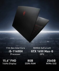 MSI GF63 15.6" 144 Hz Gaming Laptop Intel Core i5-11400H RTX 3050 16GB 512GB NVMe SSD Win11 (11UC-263) 11th Gen i5 RTX 3050 Ti 15.6" 8 611SHnWbDrL