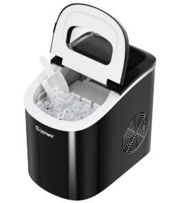 COSTWAY Countertop Ice Maker, 26LBS/24H Portable and Compact Ice Maker Machine, Ice Cubes Ready in 6 Mins, Electric High Efficiency Small Ice Maker with Ice Scoop for Home Kitchen Office, Black 18 611SNyntwwL
