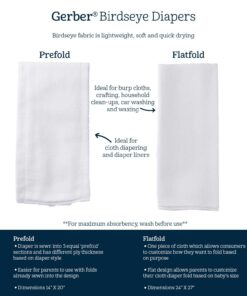 Gerber Unisex Baby Boys Girls Birdseye Flatfold Cloth Diapers Multipack White 10 Pack 10 Count (Pack of 1) 26 611SbkA UfL 1
