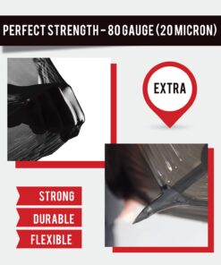 PofA Stretch Film Plastic Wrap Black 1 Roll - 18 Inch x 1200 Feet x 80 Gauge (20 Micron), Industrial Heavy Duty Shrink Wrap for Packing, Shipping, Pallet, Cling, Furniture, Moving Supplies BLACK - 1 ROLL 13 611TXBfT4L