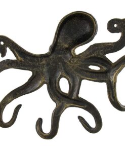 Zeckos Swimming Octopus Antique Bronze Finish Decorative Wall Hook 18 611TgqBTzdL