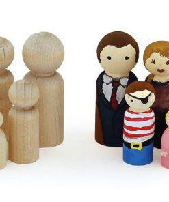 Hygloss Wood Peg Dolls – Craft Paintable Birchwood Doll People – Assorted Family, 40 Pieces Assorted, 40-Pack 14 611Ubw8DasL