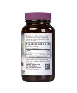 Bluebonnet Nutrition Albion Chelated Magnesium Vegetable Capsule, 200 mg, Stress Relief, Vegan, Non GMO, Gluten Free, Soy Free, Milk Free, Kosher, 120 Vegetable Capsule, 2 Month Supply 120 Count (Pack of 1) 18 611V2EngZ8L