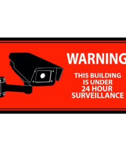 Alternative view of Mandala Crafts 10 PCs Red Rectangular Back Adhesive Security Camera Decal 24-Hour Video Surveillance Recording Warning Window Stickers for Indoors or Outdoors