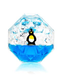 YUE MOTION Liquid Motion Bubbler Timer/Diamond Shaped Liquid Timer for Fidget Toy,Autism Toys, Children Activity, Calm Relaxing,Penguin Desk Toys and Home Ornament Blue Liquid With Penguin Toys 13 611Yakp CNL