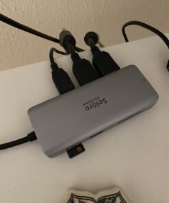 USB C Docking Station Dual Monitor, 9 in 1 USB C Triple Display Docking Station to Dual HDMI Adapter Displayport SD TF Card Reader 2USB 2.0, 1 USB 3.0, 100W PD for USB C Thunderbolt 3 Laptops 32 611ZuSQPZkL