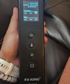 FIT KING Leg Massager with Heat - Upgraded Leg Compression Massager for Circulation and Pain Relief, FSA HSA Approved Foot and Leg Massager Compression Boot for Edema, Relax Recover - Gift for Dad Mom Classis Black With Blue 1 Pair (2PCS) 41 611bnszb18L